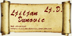 Ljiljan Dunović vizit kartica